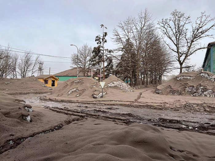 Some towns were filled with piles of ash, making driving and traveling difficult.