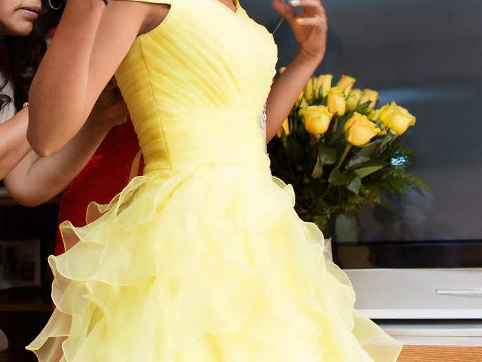 Traditional ball gowns are out of style, too.