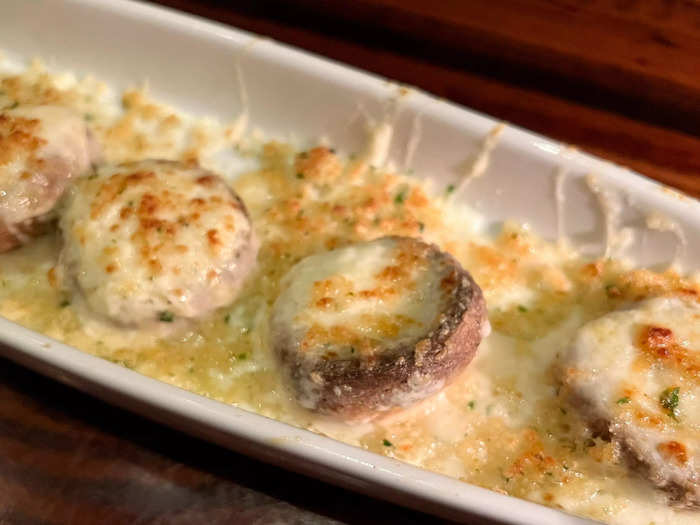 The stuffed-mushroom appetizer was a great way to start the meal.