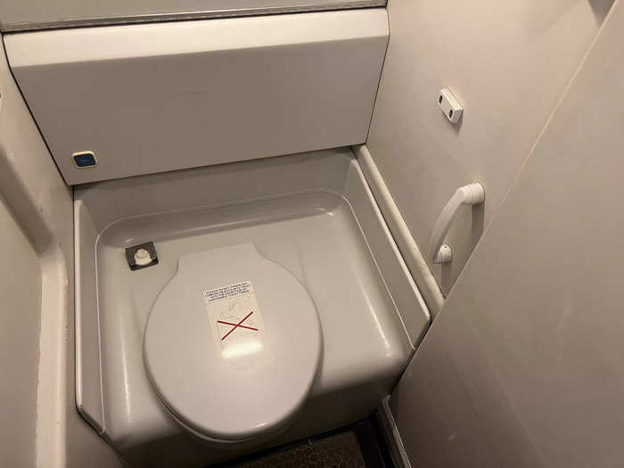 About halfway through the flight I headed to the lavatory.