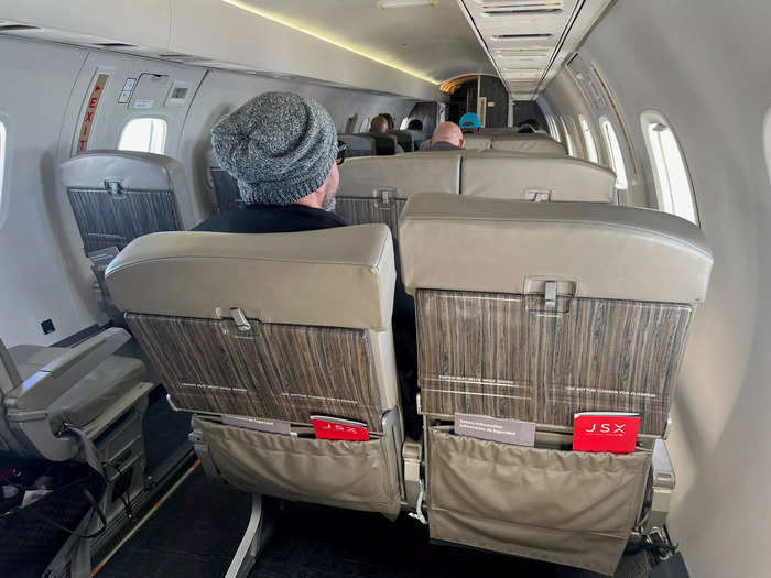 But, as JSX equips its planes with just 30 seats, the cabin mimicked domestic business class rather than cramped economy.