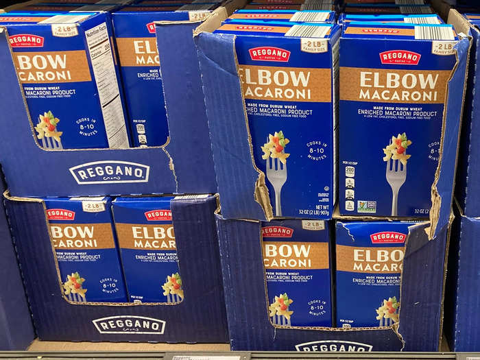 A 2-pound box of macaroni, which is just under double the amount sold at the UK Aldi, was priced at $2.19 (£1.82) at Aldi in the US.