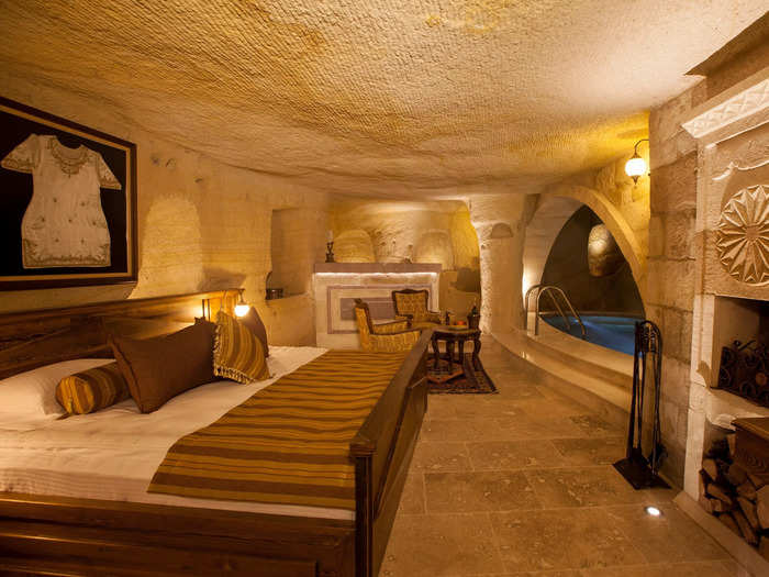 Stay in a luxury cave room in Cappadocia, Turkey, at Kayakapi Premium Caves, starting at $150 per night.