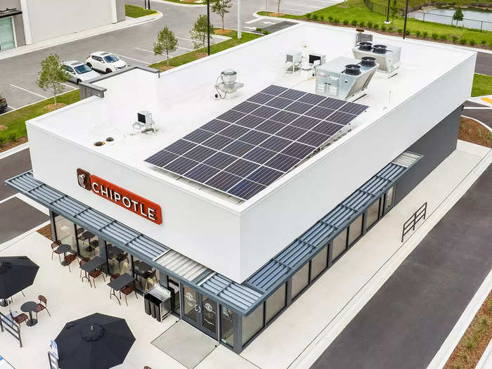 Some locations will have their own rooftop solar panels.