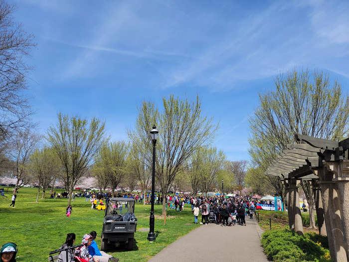 And a massive crowd had assembled for a community Easter egg hunt.