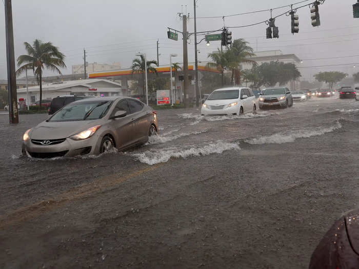 The flooding shut down major roads and highways.