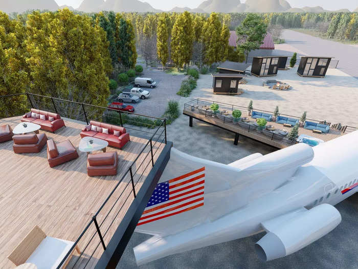 The decks will be public spaces for anyone spending the night at the flight school.