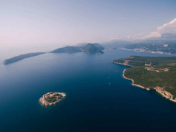 The hotel is on a tiny island called Lastavica Island, popularly known as Mamula Island. It