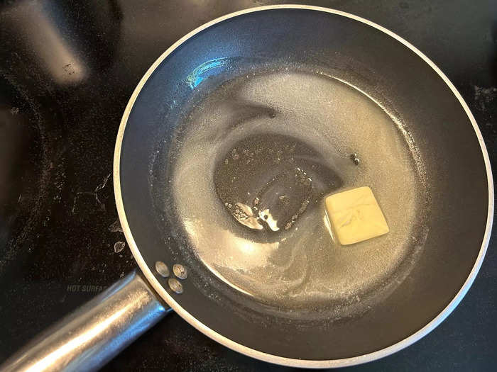 I placed my butter in a cold, large pan.