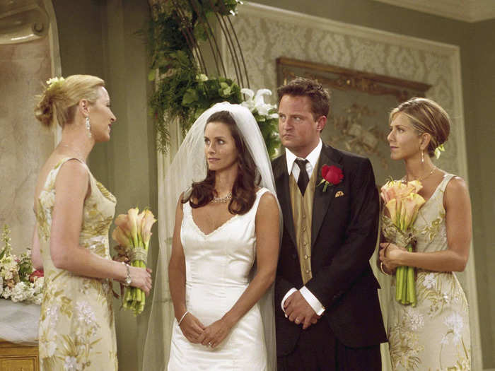 Matthew Perry said that his crushes on "Friends" costars Jennifer Aniston, Courteney Cox, and Lisa Kudrow made it "difficult to go to work."