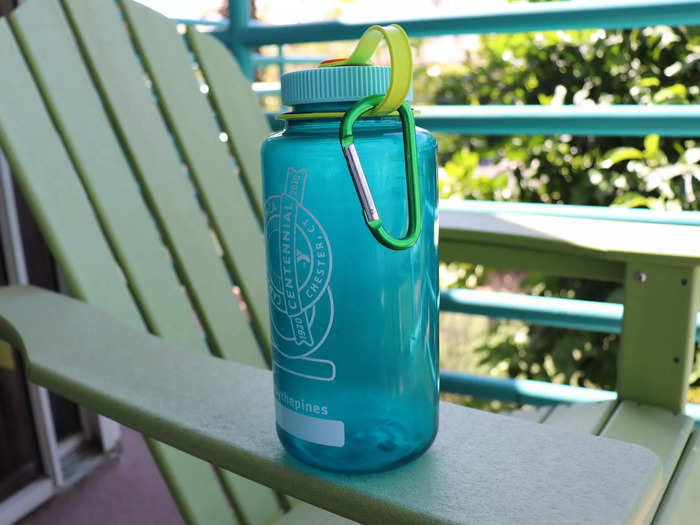 A reusable water bottle will help you stay hydrated.