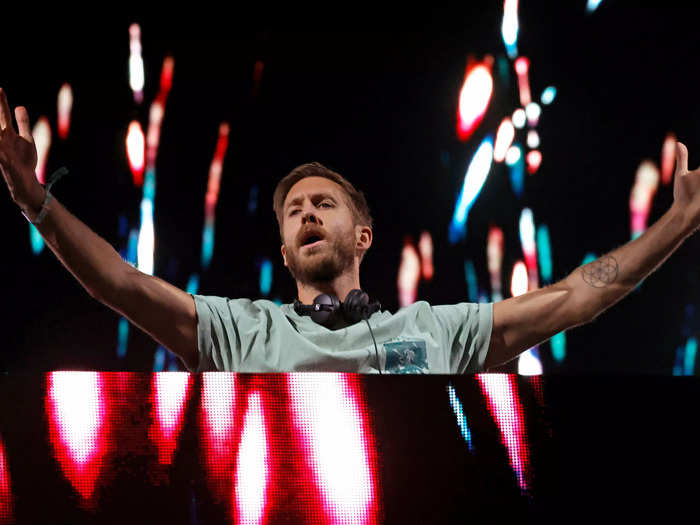 Famed DJ Calvin Harris brought out Ellie Goulding to perform on Saturday.