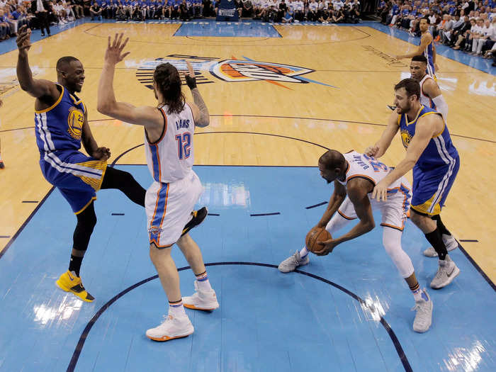 In 2016, Green was fined for kicking Steven Adams in the groin.