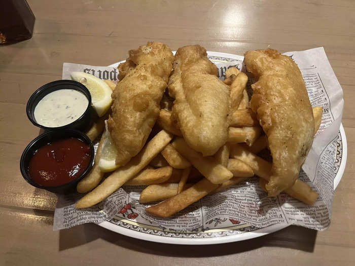 The fish and chips stood out compared to other Epcot locations.