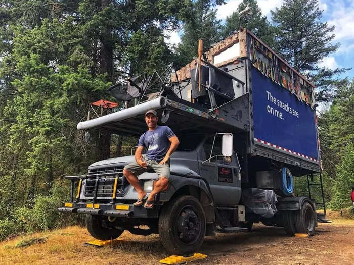 Pankey started renovating his truck in April 2020 and completed the project seven months later in November. He named the vehicle "SnakPak."