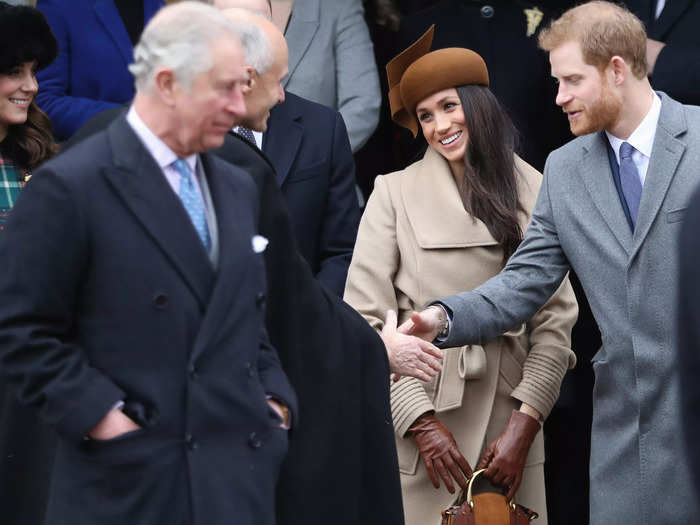 December 2017: Meghan joined the royal family for Christmas at Sandringham Estate.