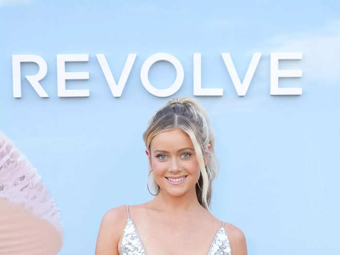 "Bachelor in Paradise" star Hannah Godwin opted for a sparkly top at Revolve Fest.