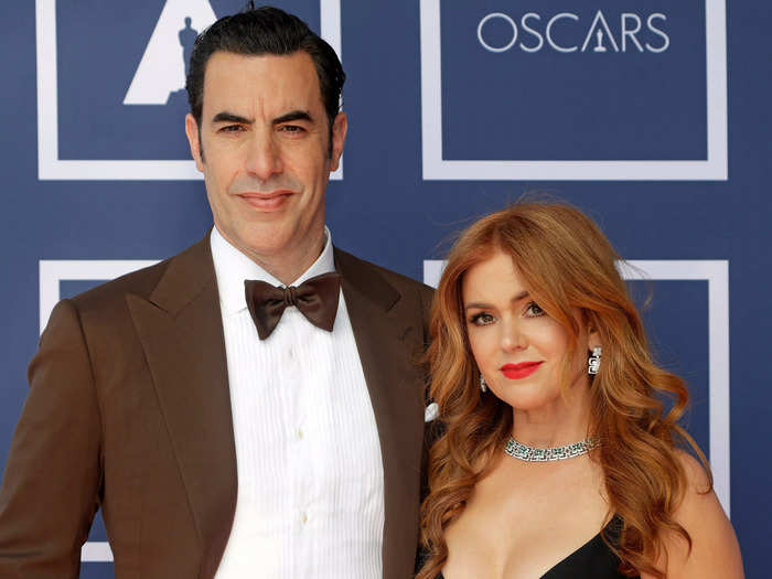 Isla Fisher and Sacha Baron Cohen, who