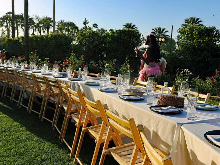 The dinner is hosted by Outstanding in the Field.