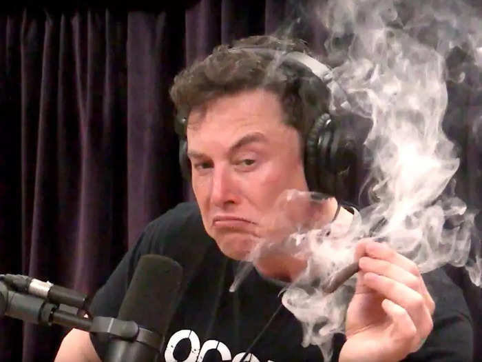 Musk often incorporates references to marijuana into his jokes.