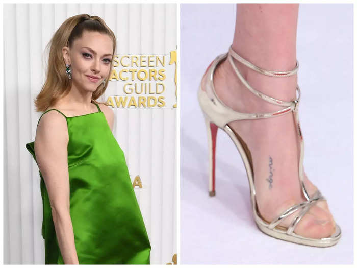 Amanda Seyfried has matching foot tattoos with her "Mamma Mia!" costars.