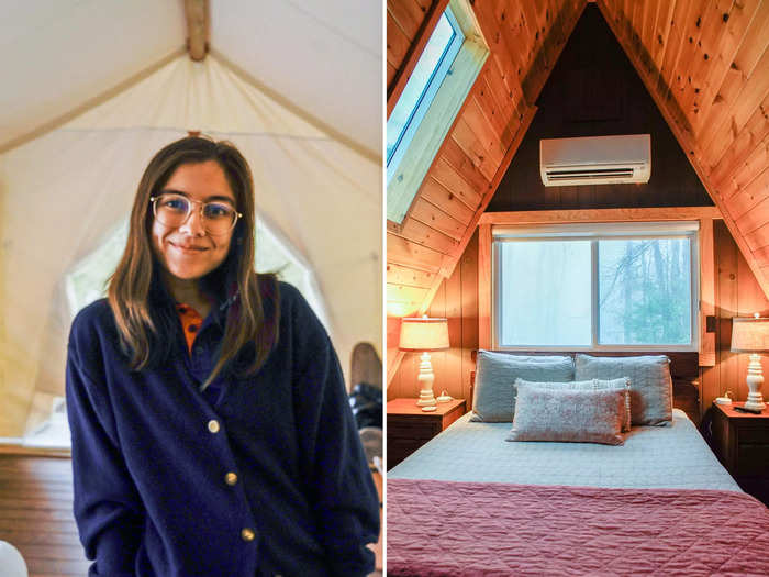 I was also surprised by my experiences with my accommodations. I spent three nights in cozy cabins I found on Airbnb, and one night in a tent at a glamping resort.