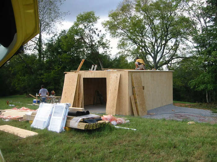 Cronise and his father have spent most of their weekends working on the shed.