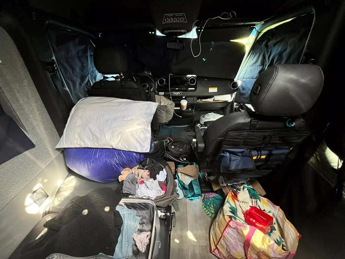 Keeping the van clean was a challenge, and I spent a lot of time organizing our things.