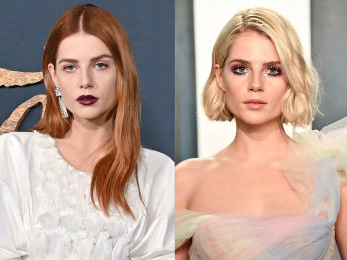 Lucy Boynton looks totally different with her two hair colors.