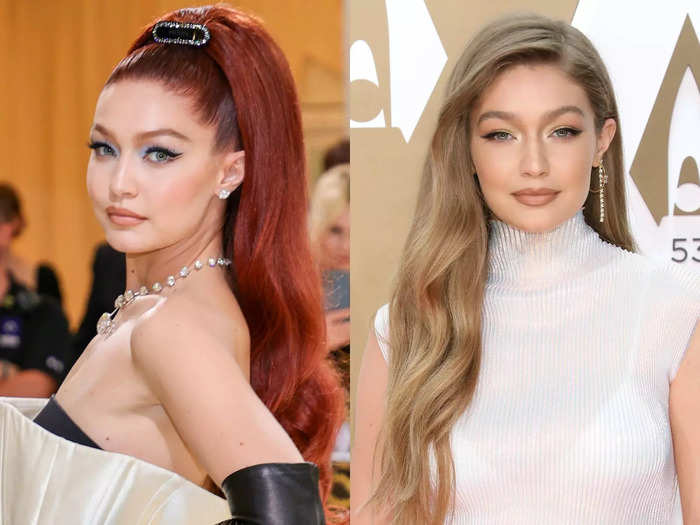 Gigi Hadid has experimented with red multiple times, most famously at the 2021 Met Gala.