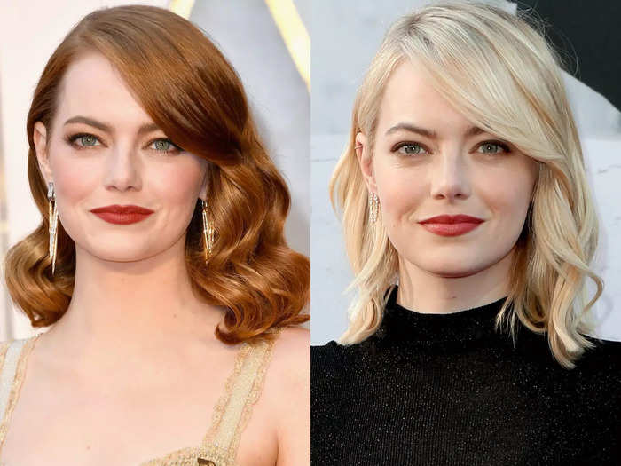 Emma Stone first became known as a redhead in movies like "Superbad" and "Easy A," but in reality she