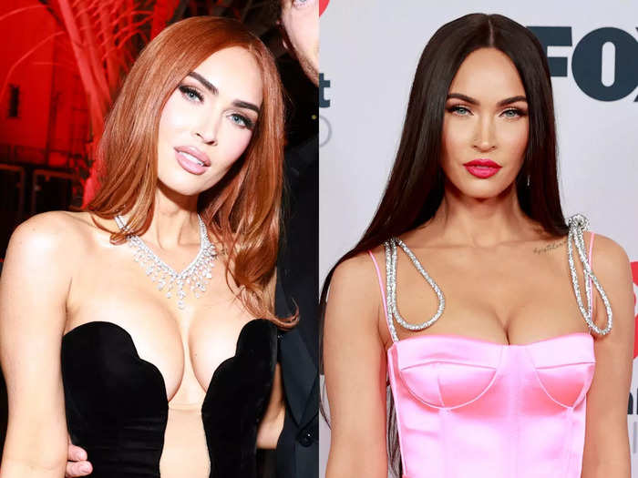 Megan Fox debuted a new red look at the 2023 Vanity Fair Oscar Party.