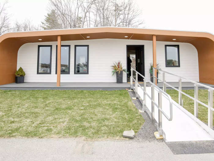 The floor, walls, and roof of the 600-square-foot home were printed as four separate, insulated, and pre-wired 200-square-foot modules in ASCC