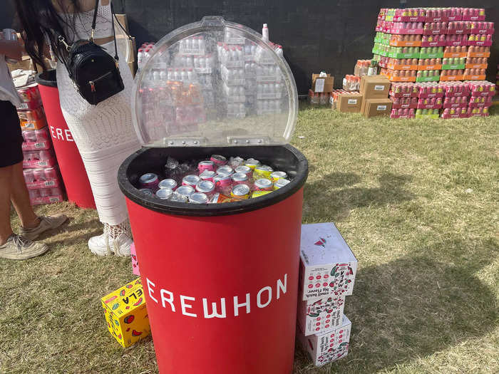 There were plenty of drinks in coolers to keep guests hydrated.