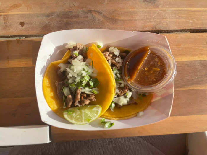 There were three options for the tacos: asada, chicken, and portobello mushroom.