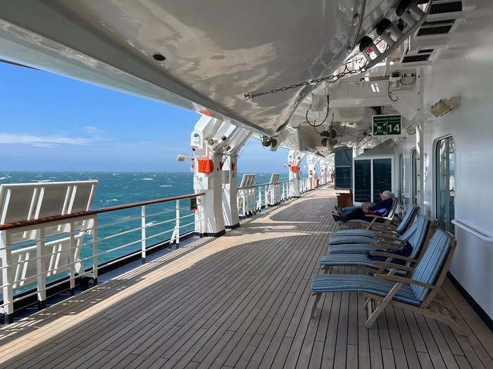 Lounge chairs are usually hard to get on cruises, but not on this ship.