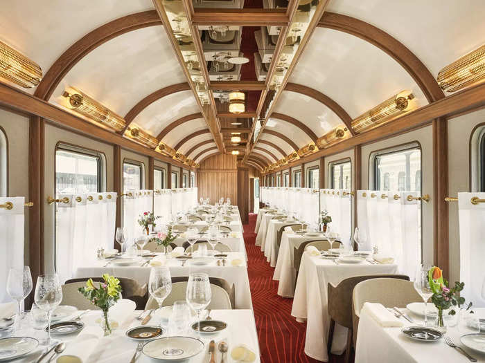 The restored train carriages that house two of its restaurants can be found at the rear of the hotel.