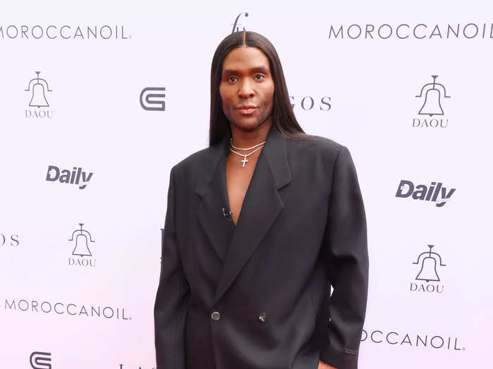 Law Roach wore an oversized suit to host the fashion event.