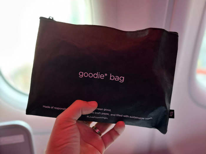 An amenity kit was waiting at every Upper Class seat.