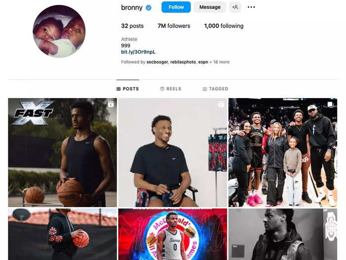 Bronny is said to have the highest NIL value among athletes.