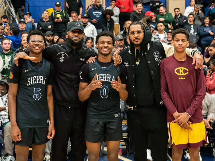 Bronny and Bryce recently faced off against Carmelo Anthony