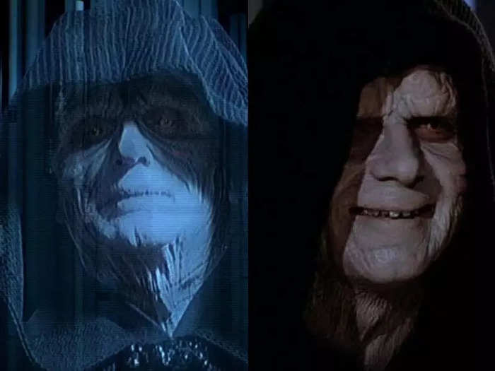 Emperor Palpatine was played by two actors in "Star Wars."