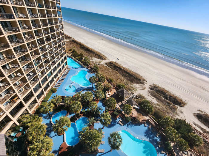 the view from a balcony in Myrtle Beach