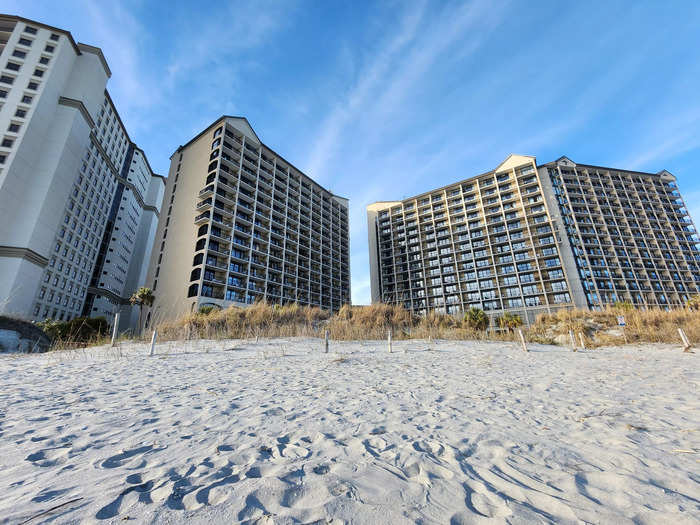 a condo on a beach