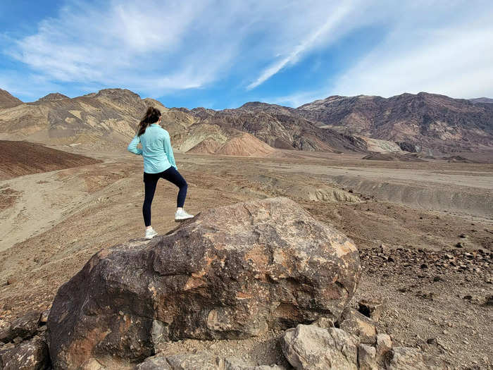 a woman hiking