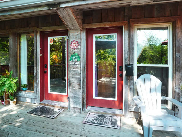 Marie lived in a log cabin on the property while the Tree Fort was being renovated.