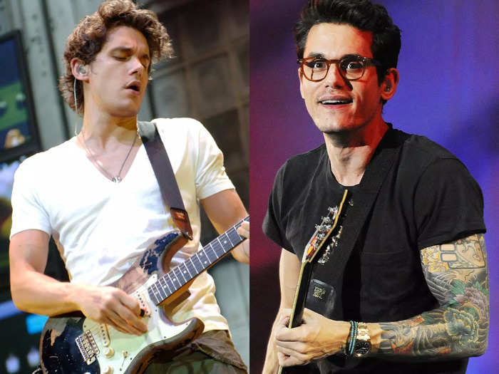 John Mayer started out with ink-free skin in the early 2000s, but he has since completed a full sleeve ... and then some.