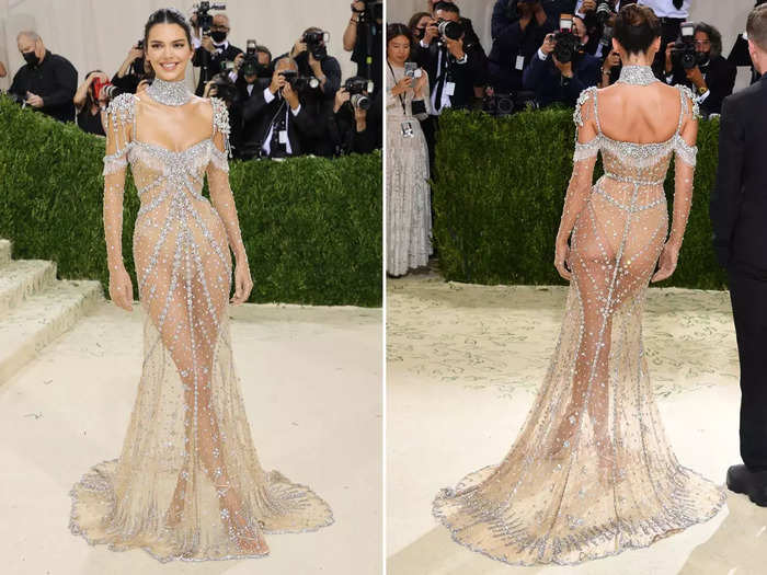 She created the illusion of being naked with her sparkling dress in 2021.