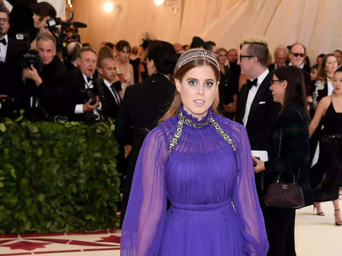 At her first Met Gala in 2018, Princess Beatrice stood out in purple.