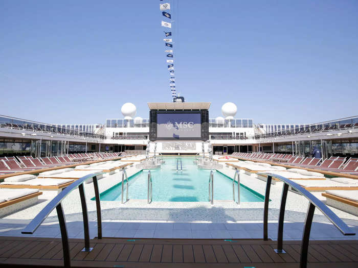 The Meraviglia also has the typical cruise amenities like pools, a gym, a spa, and a theater.